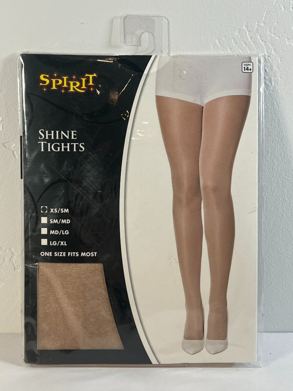 Spirit Halloween Shine Tights Nude Beige XS/S Fits 4'11 to 5'5" New Costume